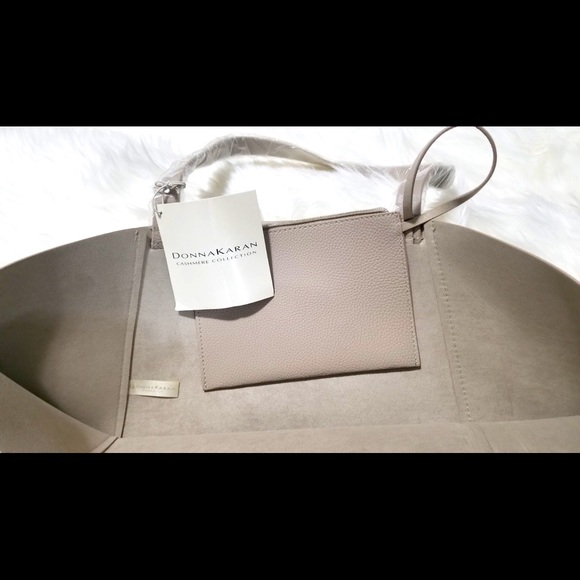 DKNY beige taupe tote bag with coin purse. - Picture 7 of 7